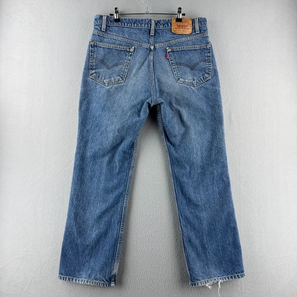 Vintage Levis Jeans Mens 36x30 (Fits 35x29) Blue Denim 517 Bootcut 90s